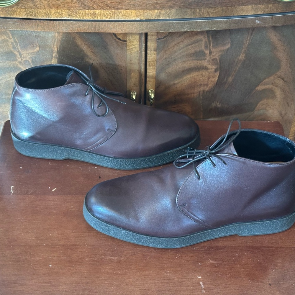 Ermenegildo Zegna Leather Lace Up Derby Dress Shoes - Picture 5 of 11